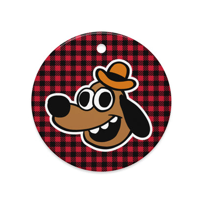 This is Fine Buffalo Check Ceramic Ornament