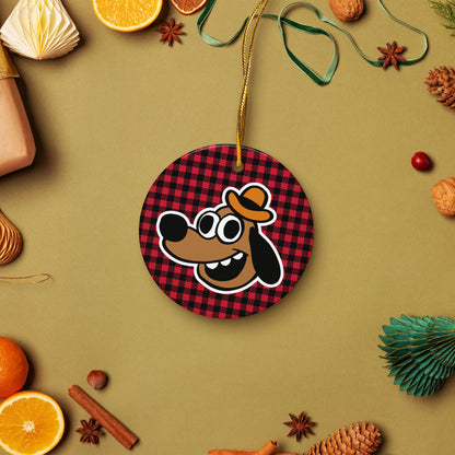 This is Fine Buffalo Check Ceramic Ornament