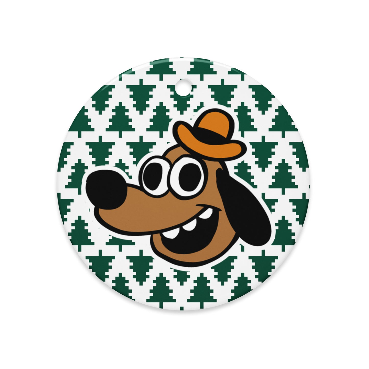 This is Fine Christmas Trees Ceramic Ornament